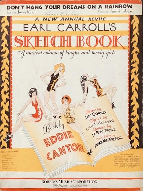 Art Deco Sheet Music Don't Hang Your Dreams on a Rainbow