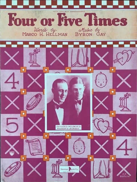 Art Deco Sheet Music Four or Five Times