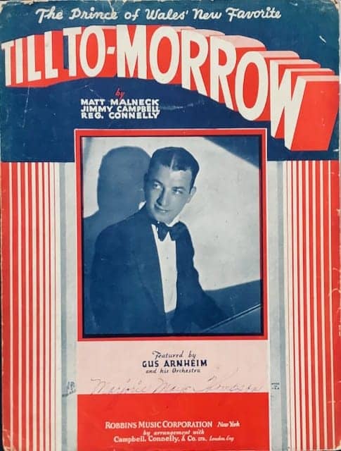 Art Deco Sheet Music Till To-Morrow