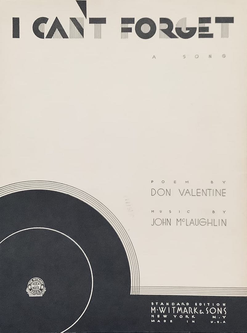 Art Deco Sheet Music-I Can't Forget