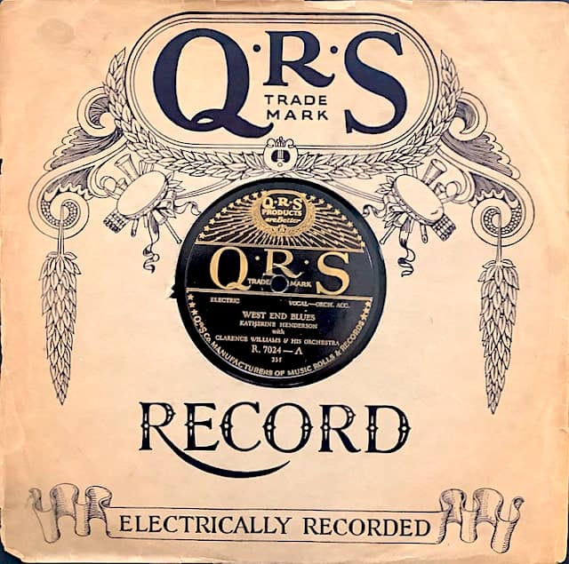 QRS Katherine Hnderson with Clarence Williams & His Orchestra-West End Blues