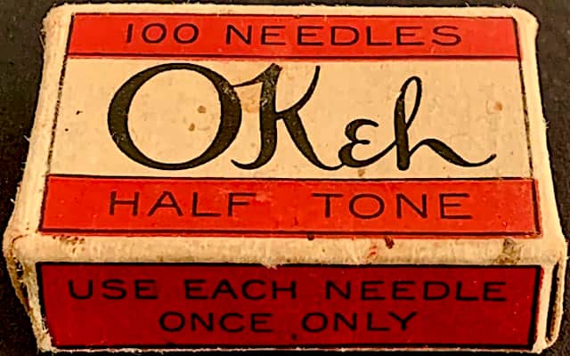 Red Okeh Half Tone Needle Box